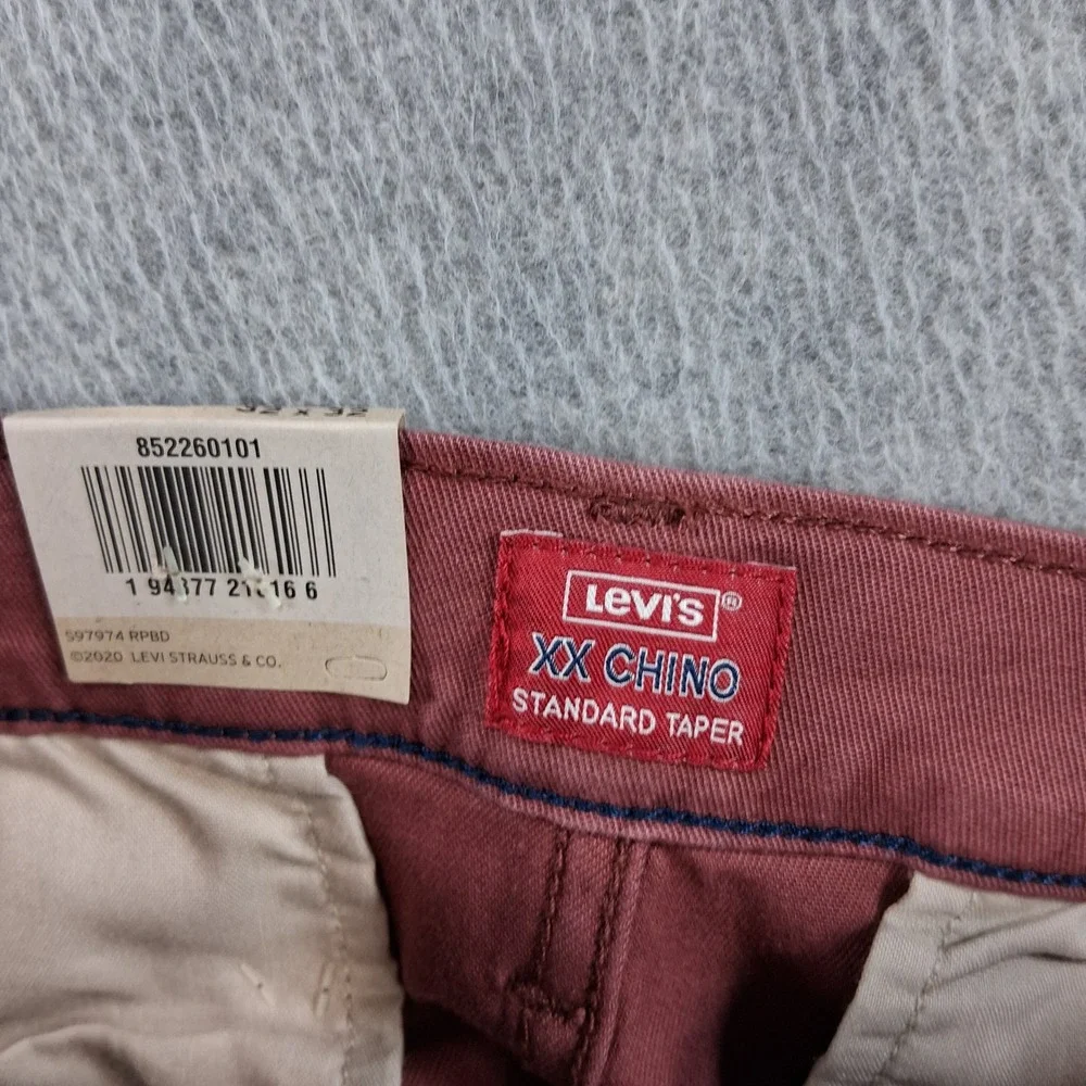 Levi's Men XX‎ Chino Standard Taper 32x32 Coral Red Stretch Twill Pants
